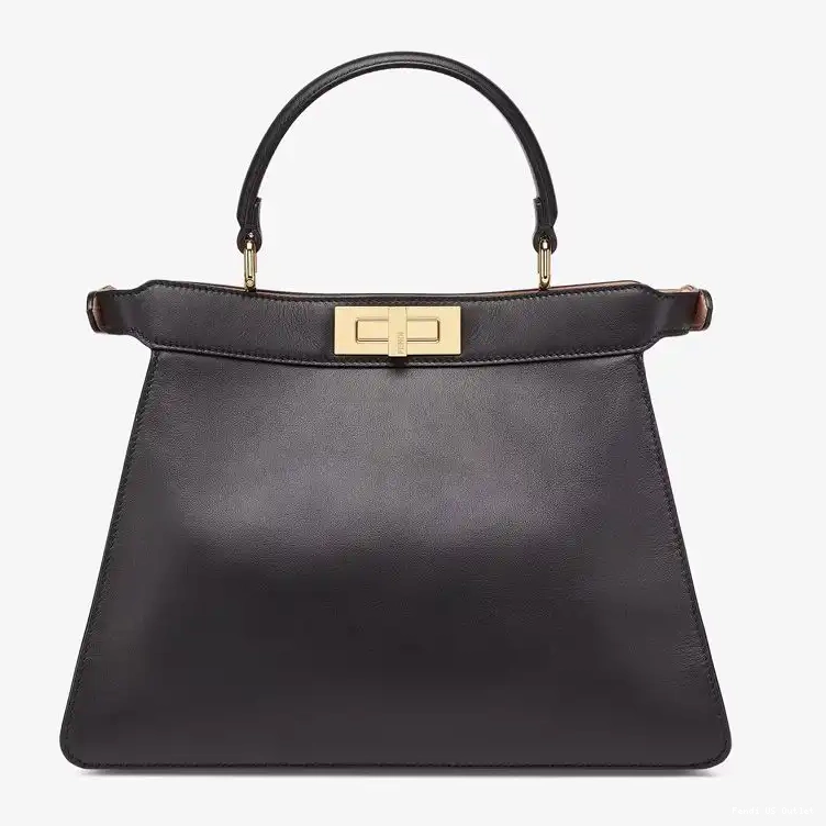 Vintage HOT ISeeU Bag Fendi Peekaboo Medium Nappa Laether In Black 0430